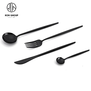 Wholesale Restaurant Tableware Stainless Steel Black Cutlery Set