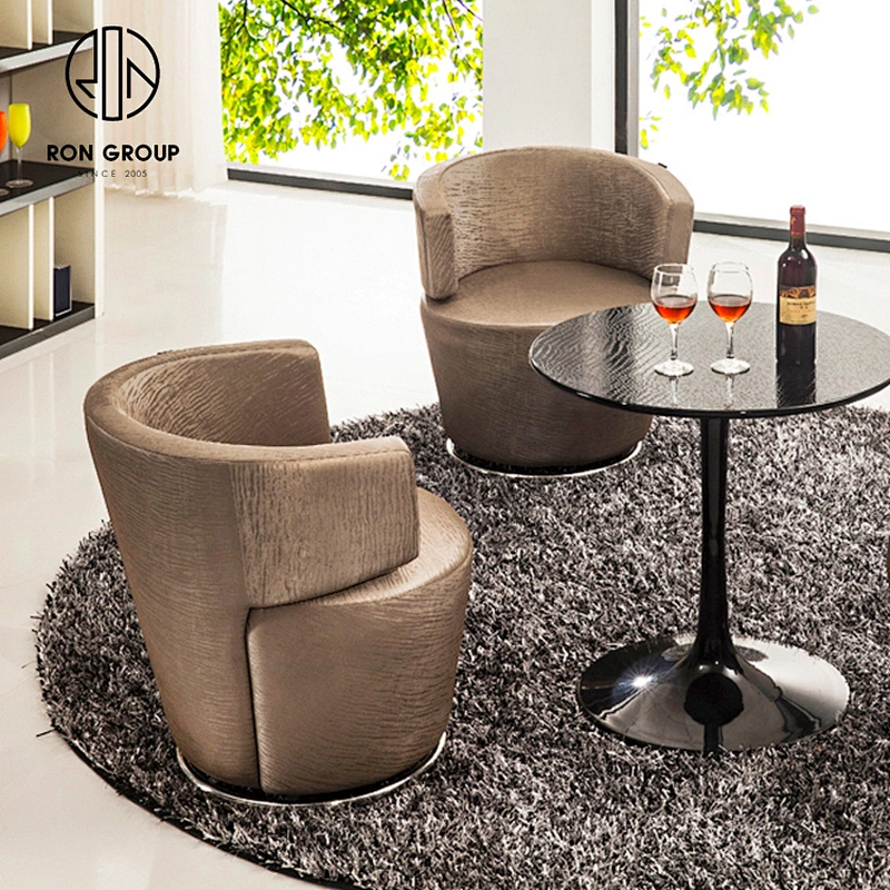 Nordic Furniture Style Stainless Steel Turntable Leather Modern Dining Chair