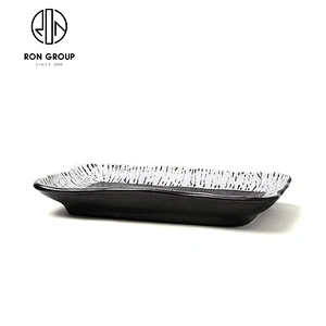 Nordic Style Restaurant Ceramic Sushi Dishes Rectangular Food Plate