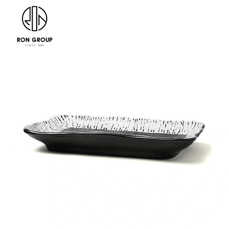 Nordic Style Restaurant Ceramic Sushi Dishes Rectangular Food Plate