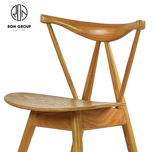 Hot Sale Modern Restaurant Furniture Horn Elbow Dining Ash Wooden Chair