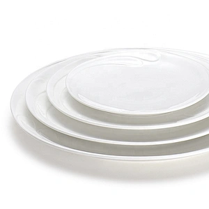 Luxury Customized White Ceramic Round Soup Plate For Restaurant
