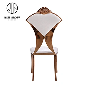 Modern Hotel Restaurant Stainless Steel Gold Wedding Chair