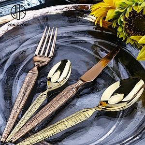 5 Star Hotel Restaurant Stainless Steel Elegant Cutlery Flatware Set Tableware