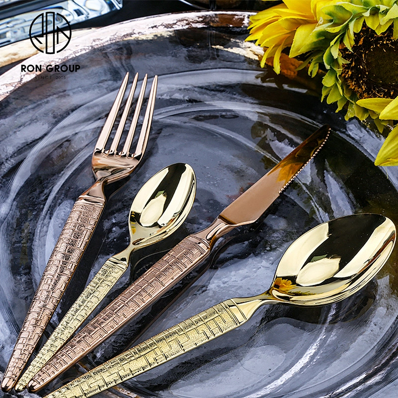 5 Star Hotel Restaurant Stainless Steel Elegant Cutlery Flatware Set Tableware