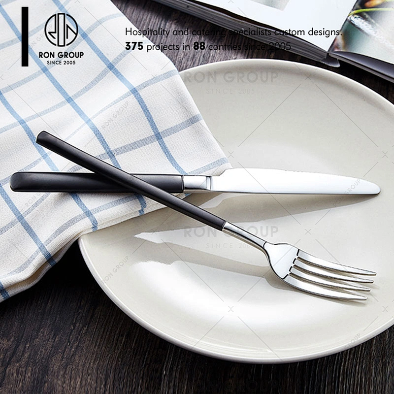 Restaurant Stainless Steel Black Handle Cutlery Set