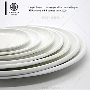 White Porcelain Dinner Plate For Restaurants