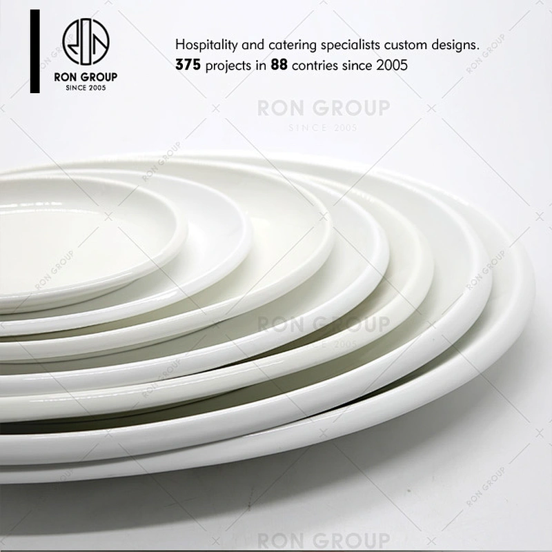 White Porcelain Dinner Plate For Restaurants