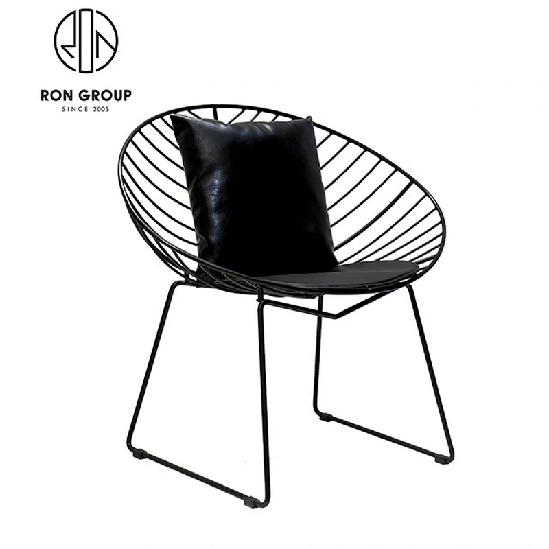 Hot Sale Metal Coffee Shop Chair With Wooden Seat