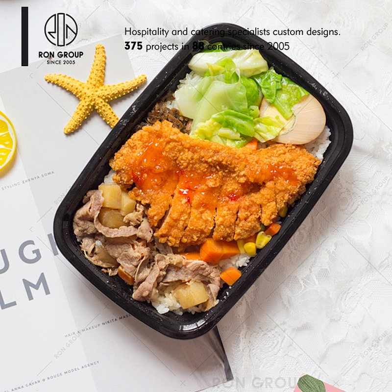 Food grade disposable 3 compartment microwave food container