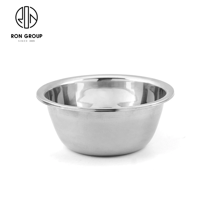 Hot Sale Hotel Kitchen Mirror Silver Metal  Mixing Food Salad Bowl