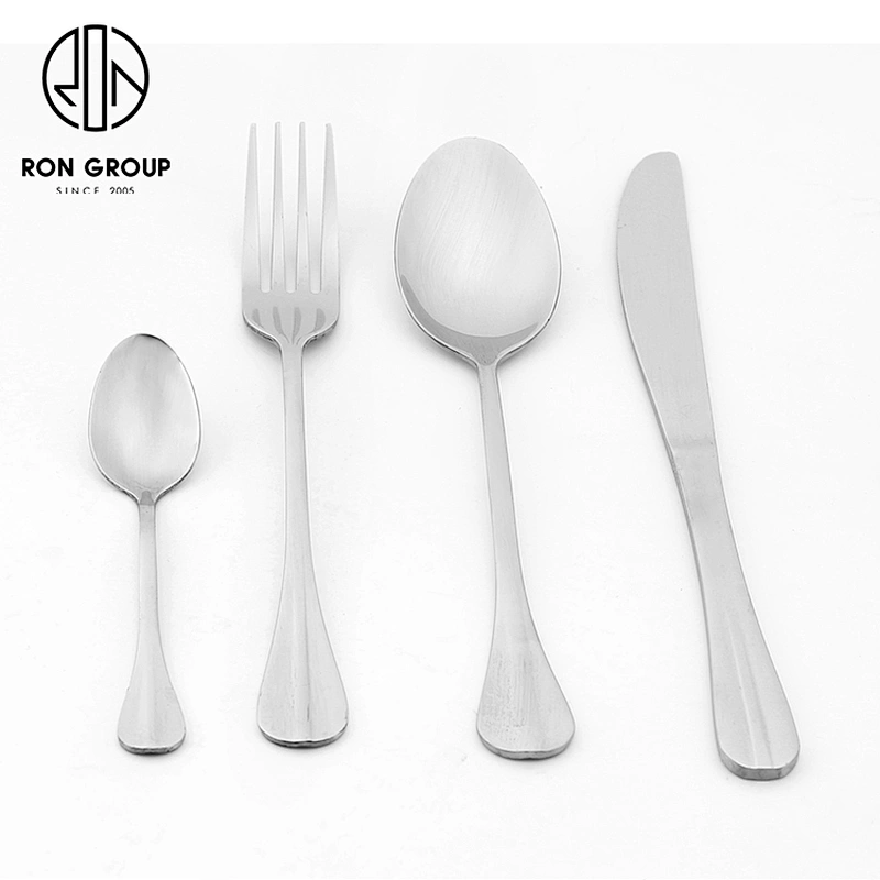 Custom Logo Stainless Steel Silver Hotel Restaurant Wholesale Cutlery Set