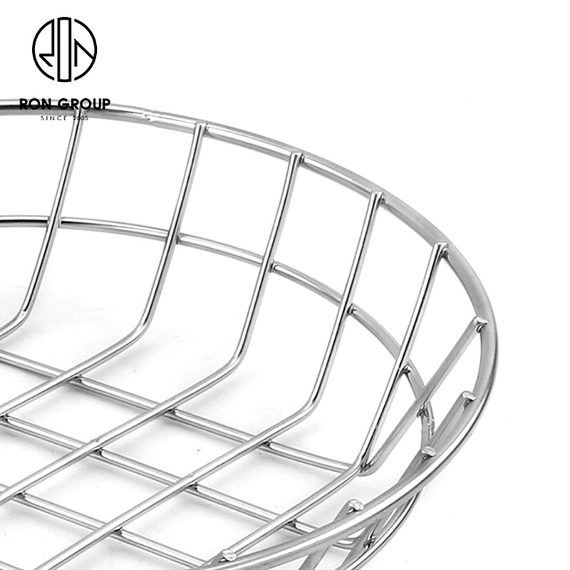 Popular Kitchen Tool Fruit Storage Stainless Steel Round Bread Basket