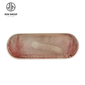 Handmade High Quality Restaurant Luxury Porcelain Ceramic Long Tray