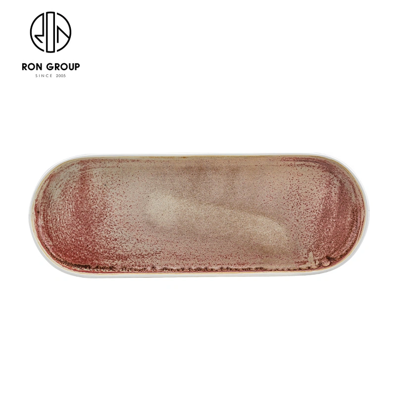 Handmade High Quality Restaurant Luxury Porcelain Ceramic Long Tray