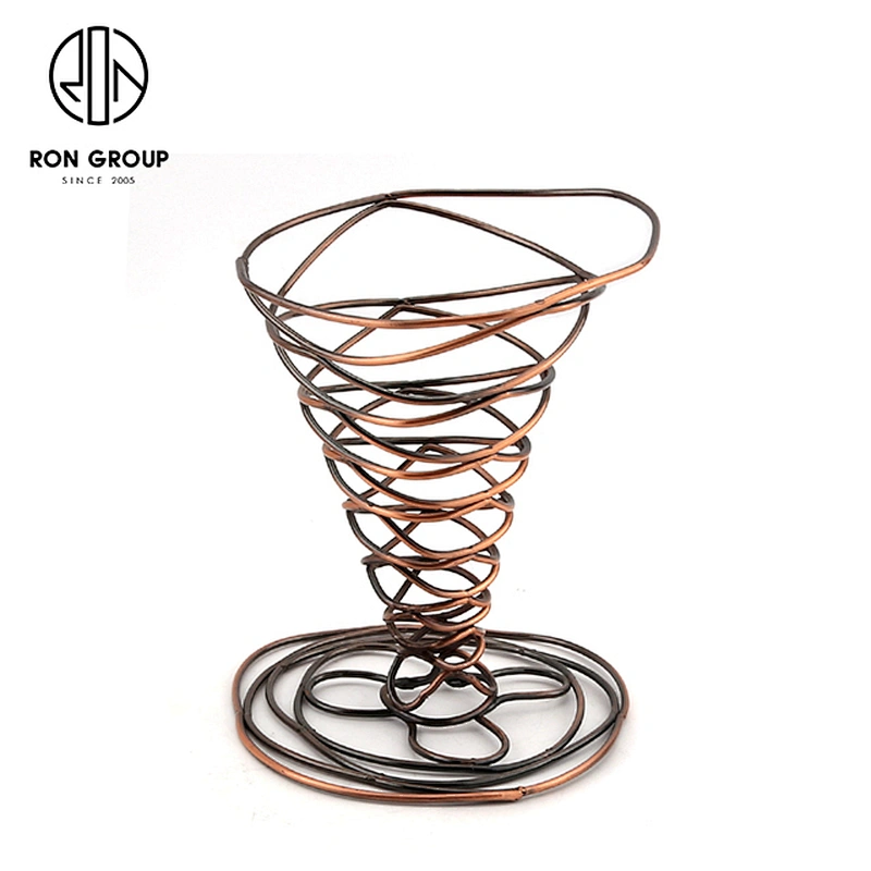 Accept Customization Metal Weave Kitchen Accessories Finger Chips Cone Rack Holder Stand