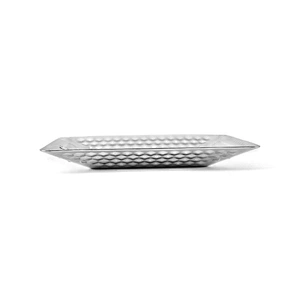 Hotel Silver Dinnerware Stainless Steel Square Diamond Dinner Plate