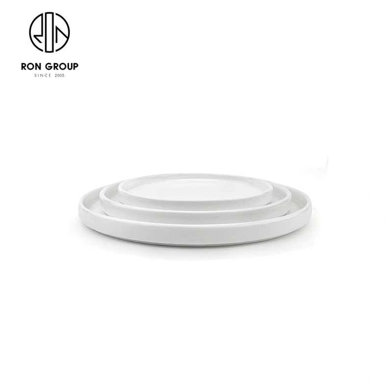 Simple Style Dessert Salad Porcelain Round Soup Plate For Restaurant