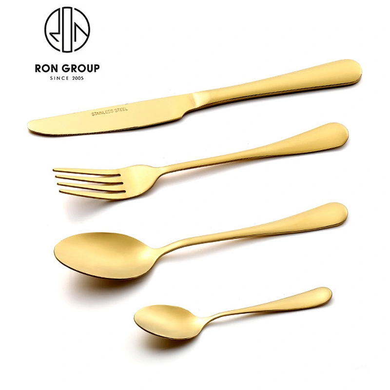 Restaurant Stainless Steel Gold Plated Dinner Spoon