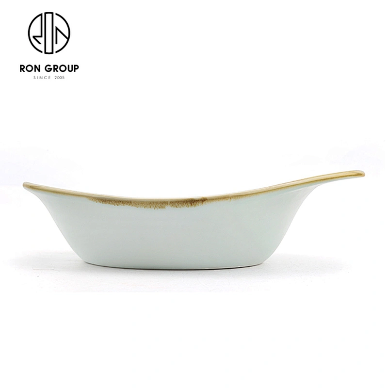 Irregular Hotel Restaurant Random Cyan Created Ceramic Peaked Bowl Plate