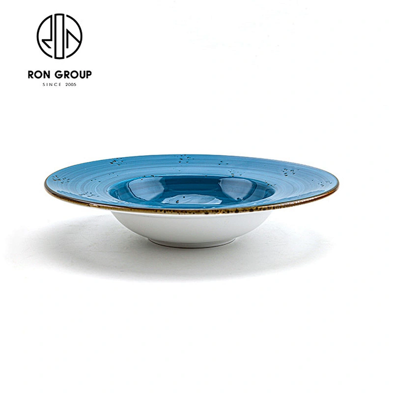 Wholesale Restaurant Catering Blue Ceramic Dinner Plates