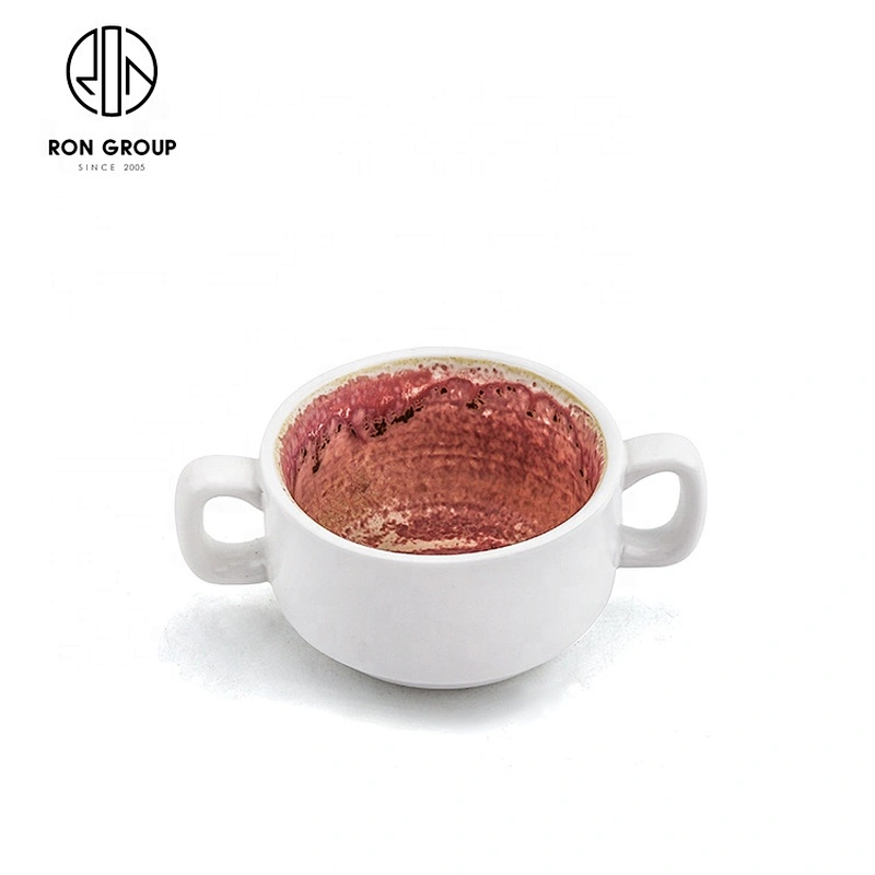 High Quality Restaurant Dining Double Handle Binaural Soup Cup