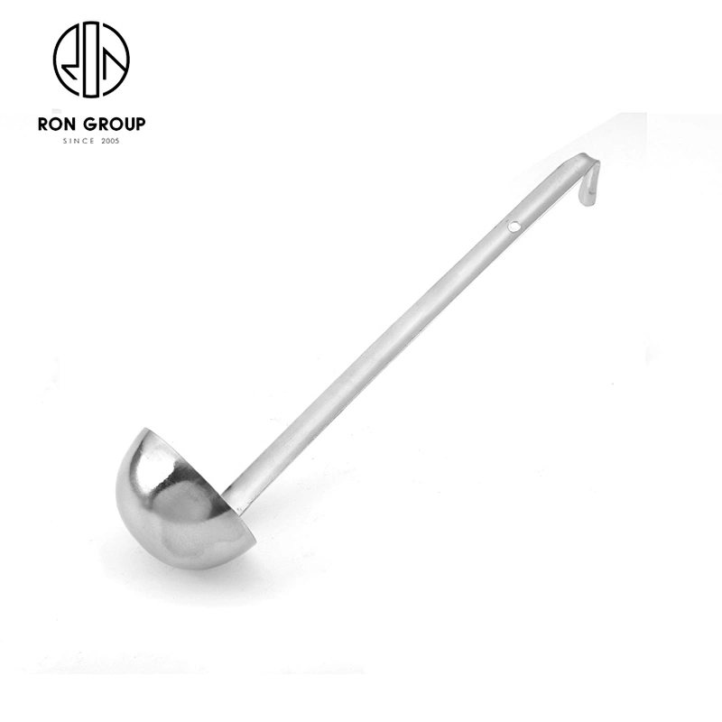 Kitchen Accessories Stainless Steel Round Head Soup Ladle Spoon With Hook