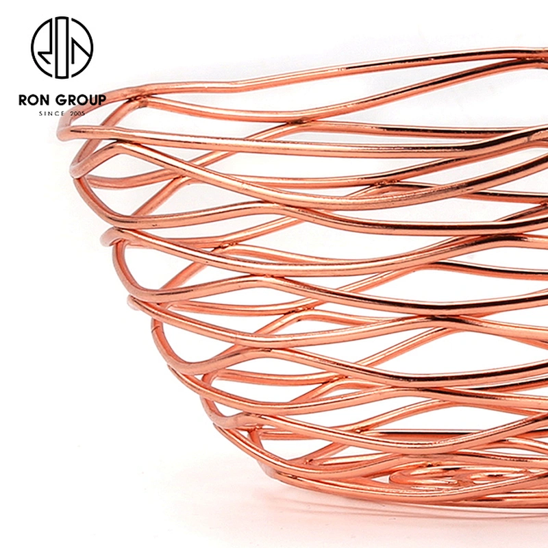 Hot Selling Restaurant Accessories Light Duty Rose Gold Small Size Bread Basket