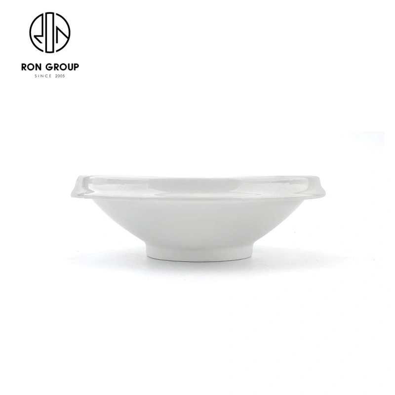 Wholesale Restaurant White Porcelain 10 Inch Round Soup Noodles Bowl