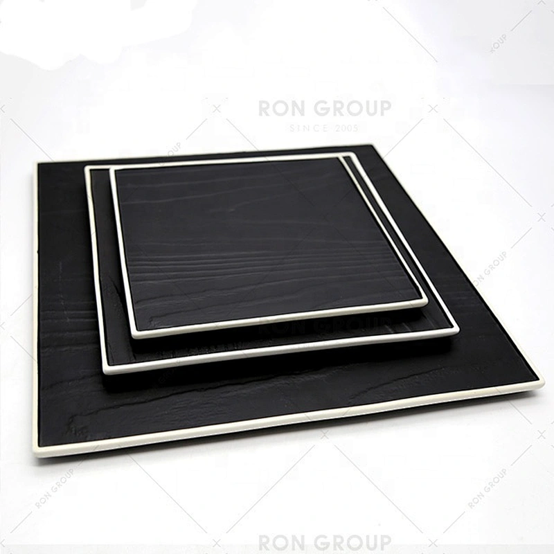 Custom Design Japanese Style Portable Restaurant Wood Grain Plate