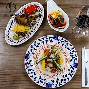 hotel hand painted ceramic plates tableware porcelain charger restaurant plate