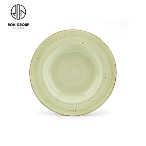 Wholesale Hotel Restaurant Custom Logo Ceramic White Pasta Plates