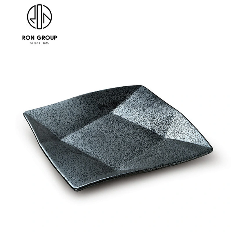 Wholesale Matt Black Round Ceramic Dinner Plate