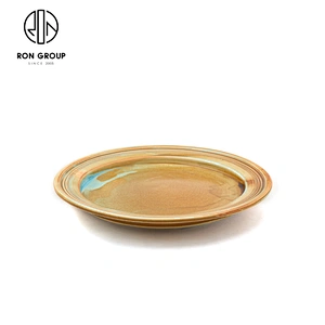 Hotel Antiquity Blue Food Dish 9 Inch Ceramic Round Flat Dinner Plate