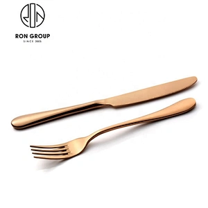 Exquisite Stainless Steel Rose Gold Restaurant Cutlery Set