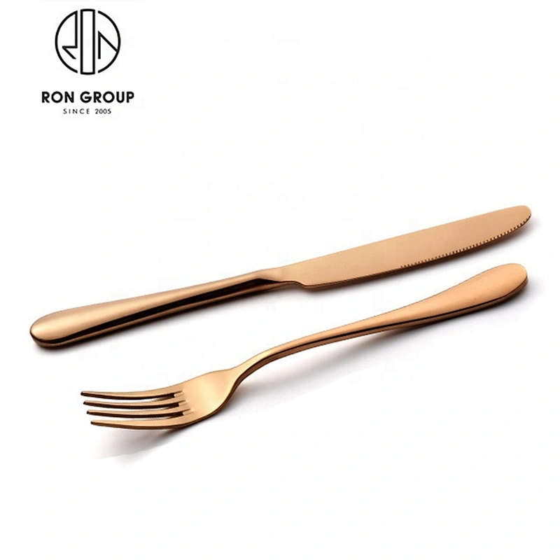 Exquisite Stainless Steel Rose Gold Restaurant Cutlery Set