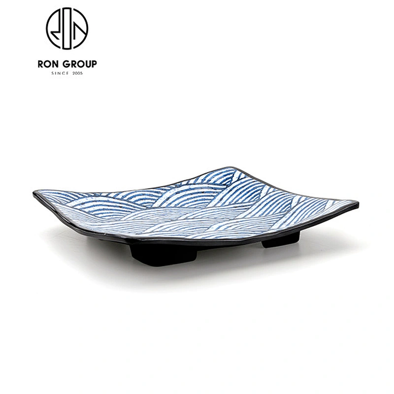 Japanese Tableware Rectangle Melamine Dinner Plate For Restaurant
