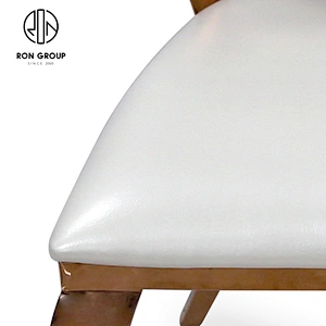 Furniture Luxury Metal European White Leather Dinner Chair For Wedding