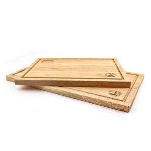 Wholesale Restaurant Custom Logo Carving Oak Wooden Rectangle Serving Board
