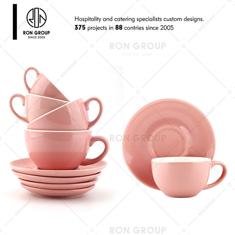 Custom Logo Orange Ceramic Coffee Cups