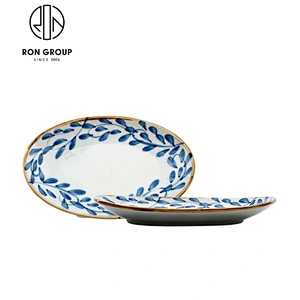 Wholesale 9 Inch Restaurant Dinner Japanese Plates With Four Stand