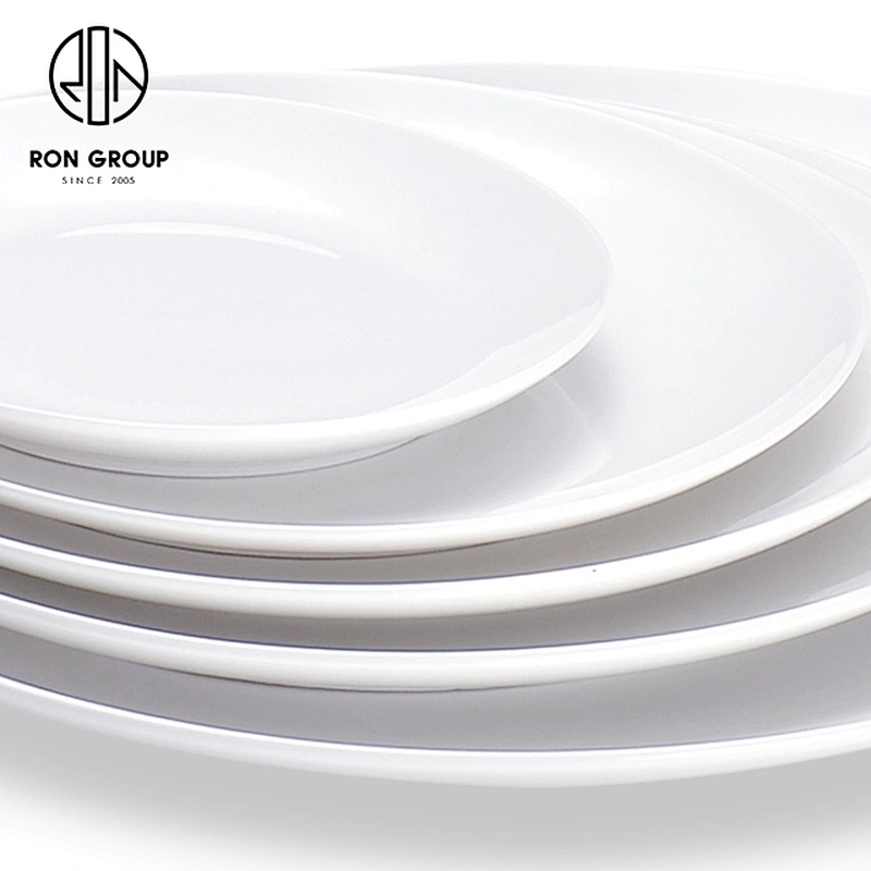 Customized Restaurant Round Shape Dinner Shallow Ceramic Pasta Plate