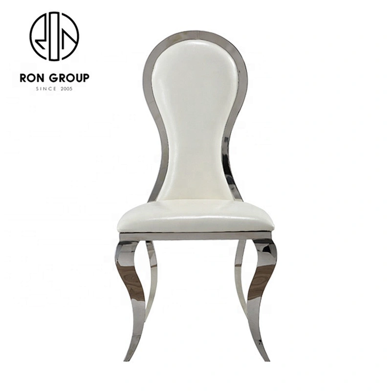 Chinese Luxury Dining Restaurant Gold Stainless Steel Wedding Chair