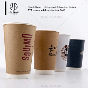 Restaurant coffee shop disposable custom printed compostable pla ice cream paper cup