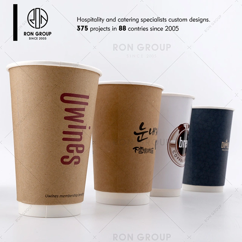 Restaurant coffee shop disposable custom printed compostable pla ice cream paper cup