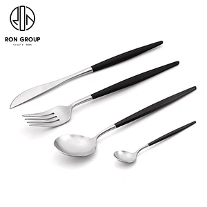Restaurant Wedding Party Use Gold And Blue Stainless Steel Cutlery Set