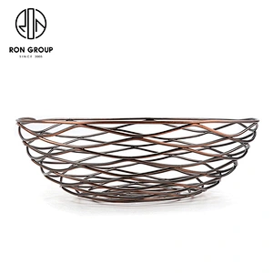 2020 New Kitchen Accessories Metal Iron Wire Round Bronzed Middle Size Bread Basket
