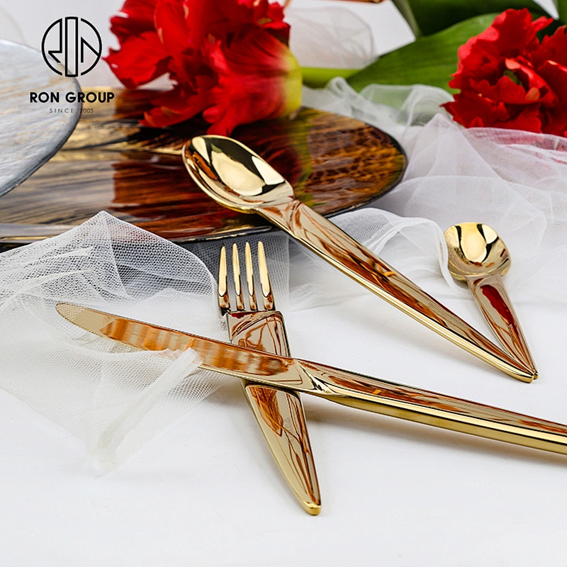 Elegant Luxury Gold Cutlery Tableware Inox For Weddings
