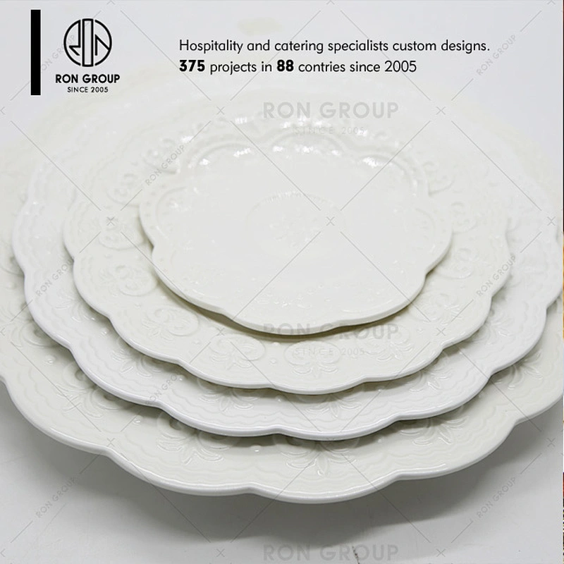 Ceramic White Dinner Plate for Restaurant Hotel Wedding