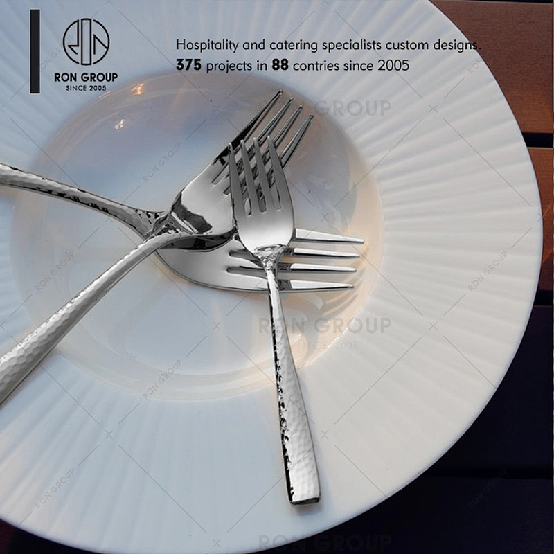 Restaurant Stainless Steel Silver Dinner Fork With Special Handle